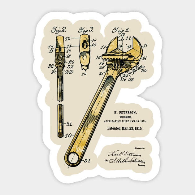 Adjustable Spanner - US Patent Application Sticker by The Blue Box